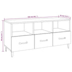 Mueble de TV madera contrachapada blanco 102x35x50 cm