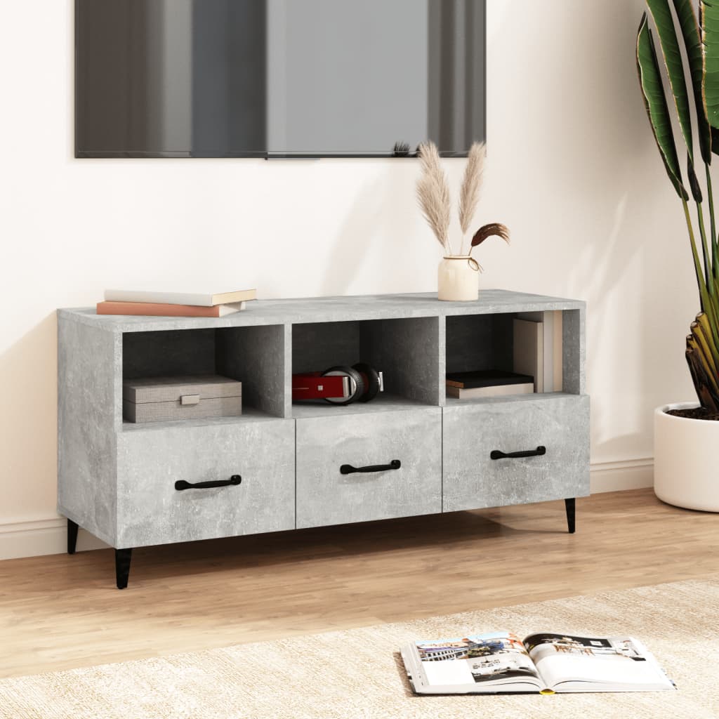 Mueble de TV madera contrachapada blanco 102x35x50 cm