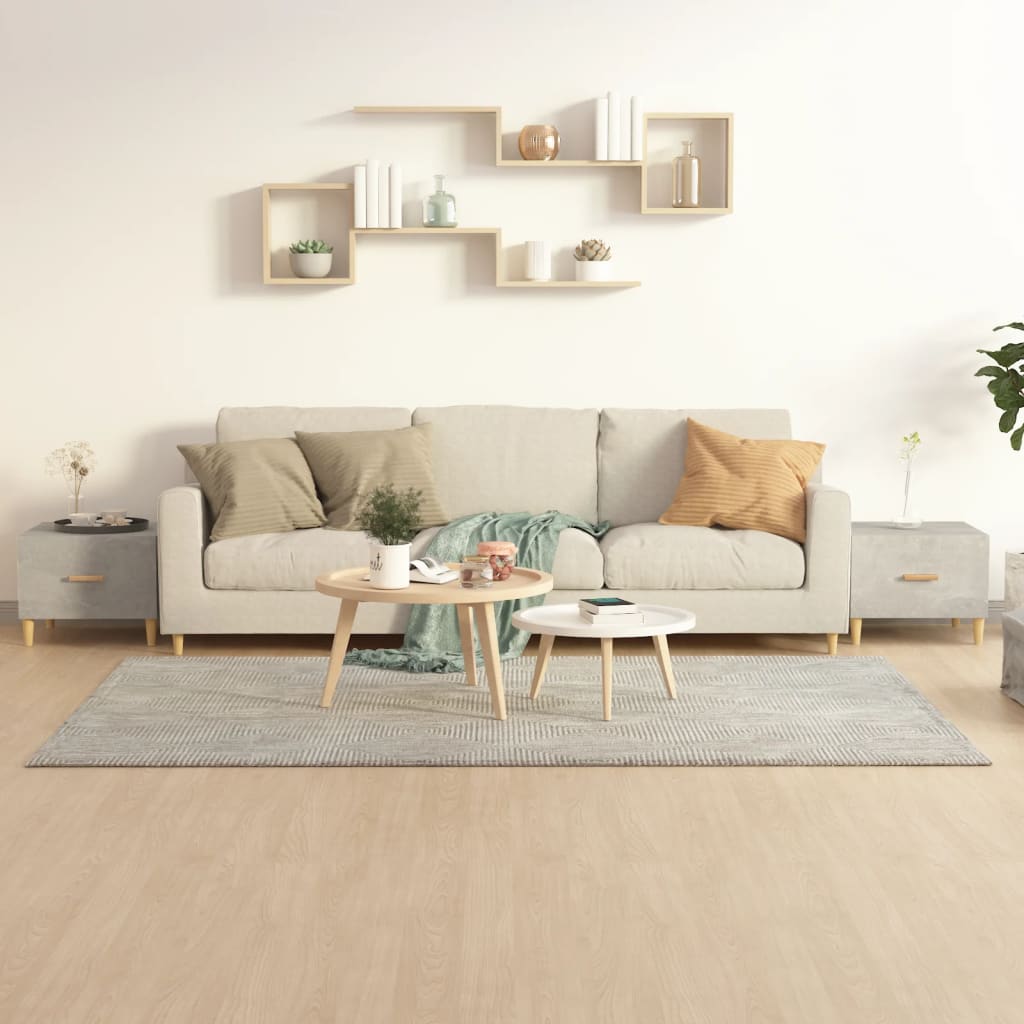 Mesa de centro 2 uds madera ingeniería blanco brillo 50x50x40cm