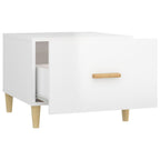 Mesa de centro 2 uds madera ingeniería blanco brillo 50x50x40cm