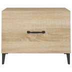Mesa de centro con patas de metal 2 uds roble Sonoma 50x50x40cm