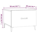 Mesa de centro con patas de metal 2 uds roble Sonoma 50x50x40cm