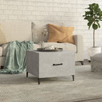 Mesa de centro con patas de metal 2 uds roble Sonoma 50x50x40cm
