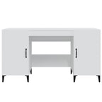 Escritorio de madera contrachapada blanco 140x50x75 cm