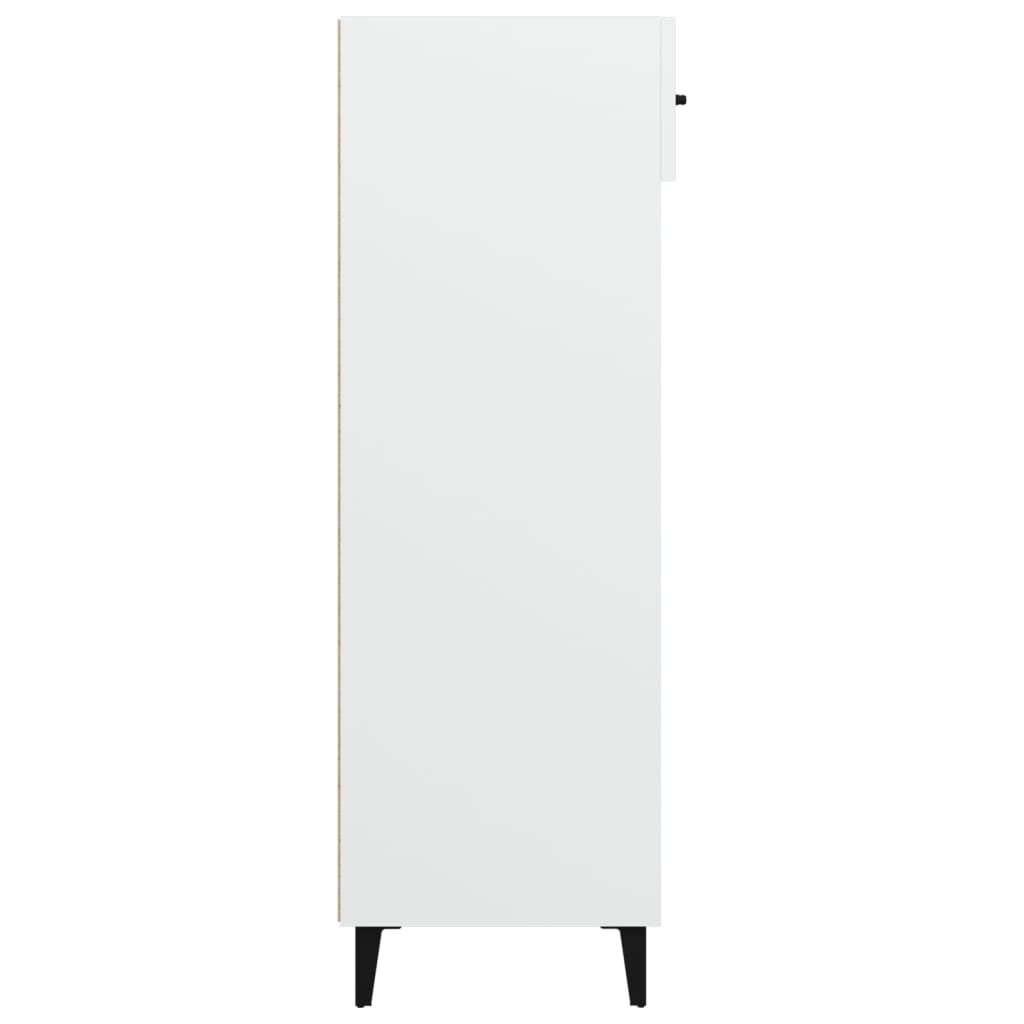 Zapatero de madera contrachapada blanco 60x35x105 cm
