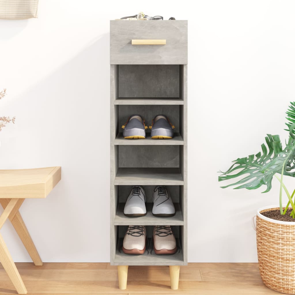 Zapatero madera contrachapada blanco brillo 30x35x105 cm