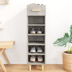 Zapatero madera contrachapada blanco brillo 30x35x105 cm