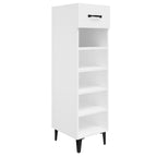 Zapatero madera contrachapada blanco brillo 30x35x105 cm
