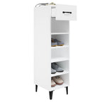 Zapatero madera contrachapada blanco brillo 30x35x105 cm