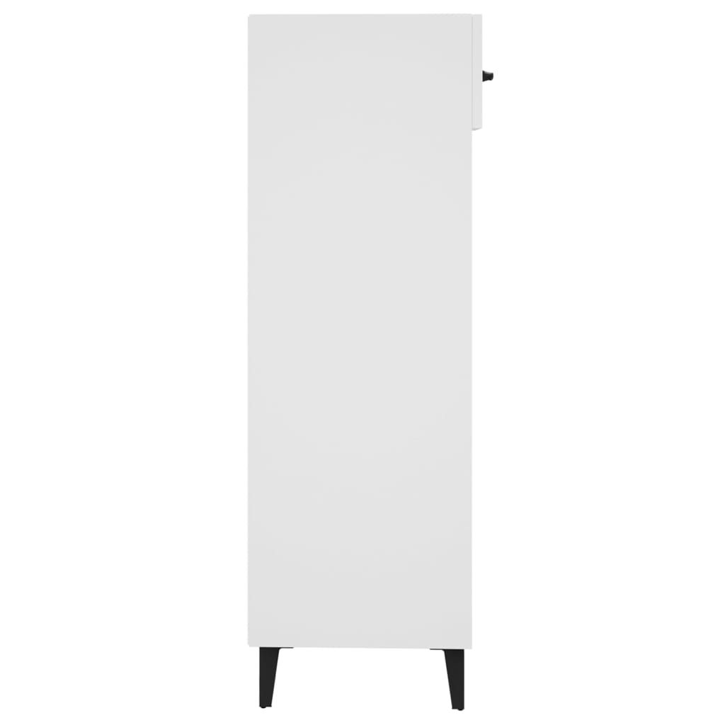 Zapatero madera contrachapada blanco brillo 30x35x105 cm