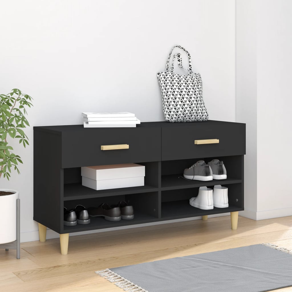 Mueble zapatero madera contrachapada blanco 150x35x45 cm