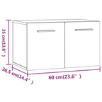 Armario de pared madera ingeniería roble Sonoma 60x36,5x35 cm
