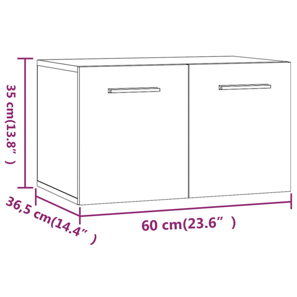 Armario de pared madera ingeniería roble Sonoma 60x36,5x35 cm