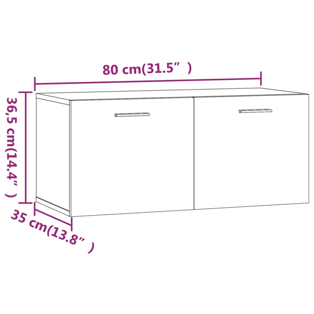 Armario de pared madera de ingeniería blanco 80x35x36,5 cm