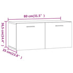 Armario de pared madera de ingeniería blanco 80x35x36,5 cm