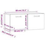Armario de pared madera de ingeniería blanco 80x36,5x35 cm