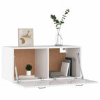 Armario de pared madera ingeniería blanco brillo 80x36,5x35 cm