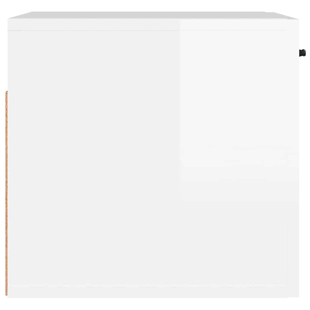 Armario de pared madera ingeniería blanco brillo 80x36,5x35 cm