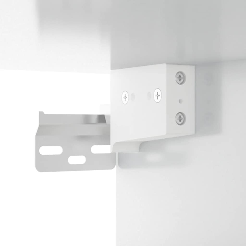 Armario de pared madera ingeniería blanco brillo 80x36,5x35 cm