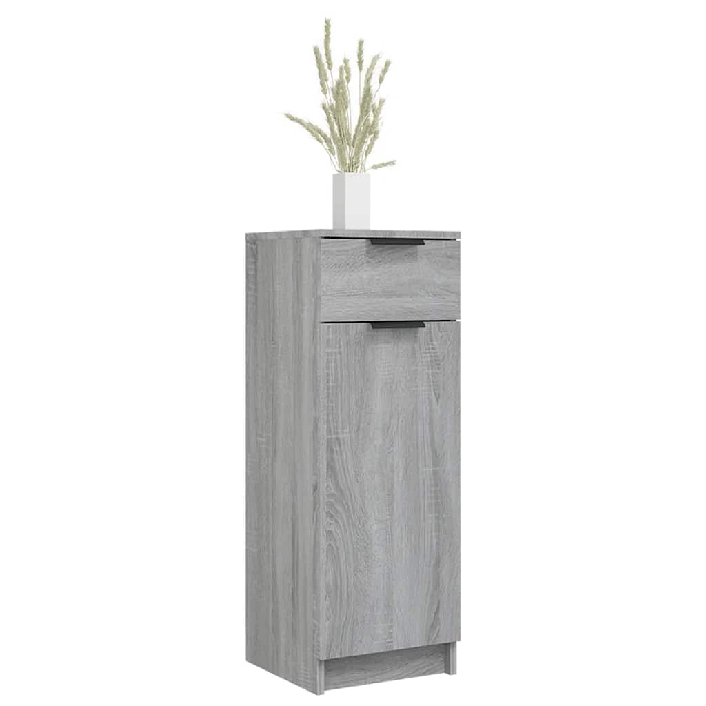 Armario de baño madera contrachapada gris Sonoma 32x34x90 cm
