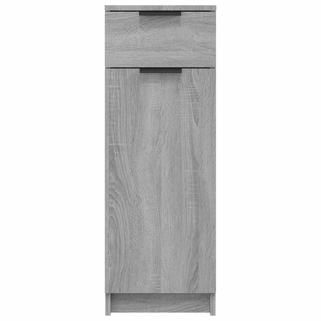 Armario de baño madera contrachapada gris Sonoma 32x34x90 cm