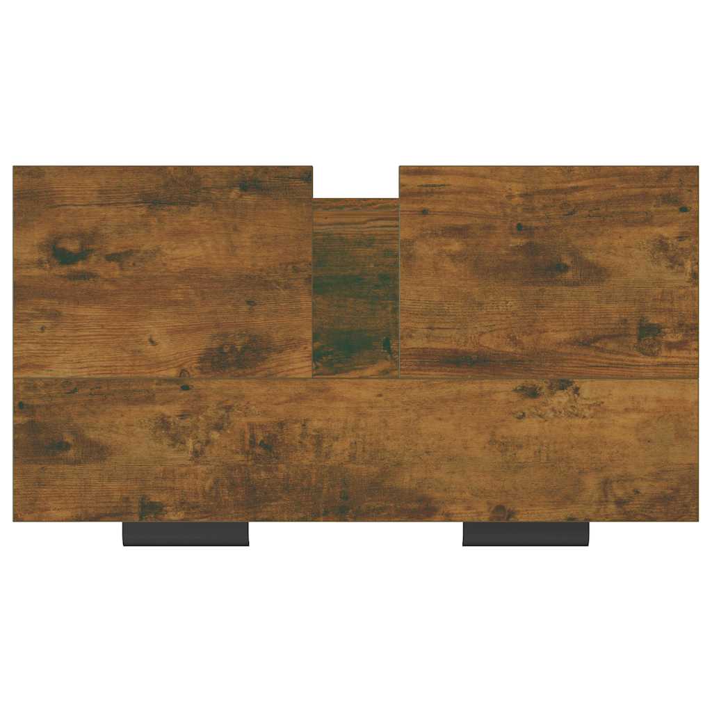 Armario baño madera contrachapada roble ahumado 64,5x33,5x59 cm