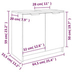 Armario baño madera contrachapada roble ahumado 64,5x33,5x59 cm