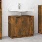 Smoked oak plywood bathroom cabinet 64.5x33.5x59 cm