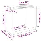 Armario de baño madera contrachapada gris Sonoma 64,5x33,5x59cm