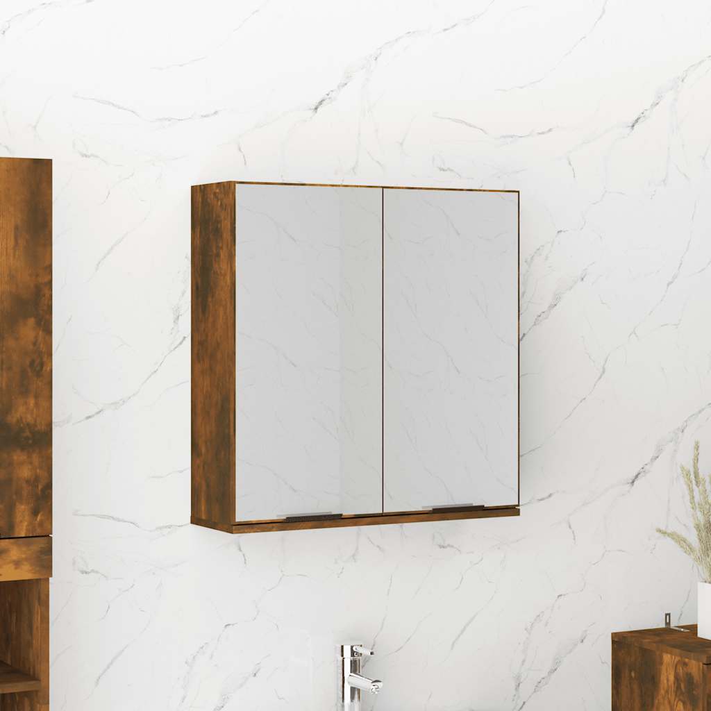 Armario de baño con espejo blanco 64x20x67 cm