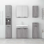 Armario de baño madera contrachapada gris Sonoma 32x34x188,5 cm