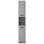 Armario de baño madera contrachapada gris Sonoma 32x34x188,5 cm