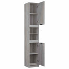 Armario de baño madera contrachapada gris Sonoma 32x34x188,5 cm