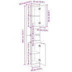 Armario de baño madera contrachapada gris Sonoma 32x34x188,5 cm