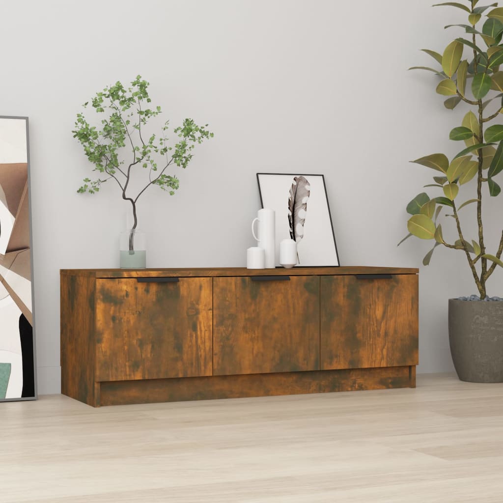 White plywood TV cabinet 102x35x36.5 cm
