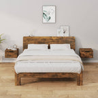 Mesitas de noche de pared 2 uds blanco brillo 34x30x20 cm