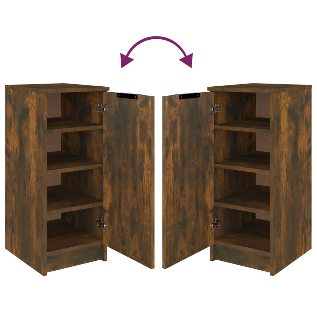 Mueble zapatero madera de ingeniería roble ahumado 30x35x70 cm