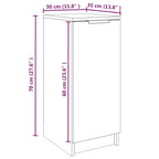 Mueble zapatero madera de ingeniería roble ahumado 30x35x70 cm