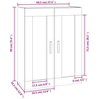 Armario pared madera ingeniería roble ahumado 69,5x32,5x90 cm