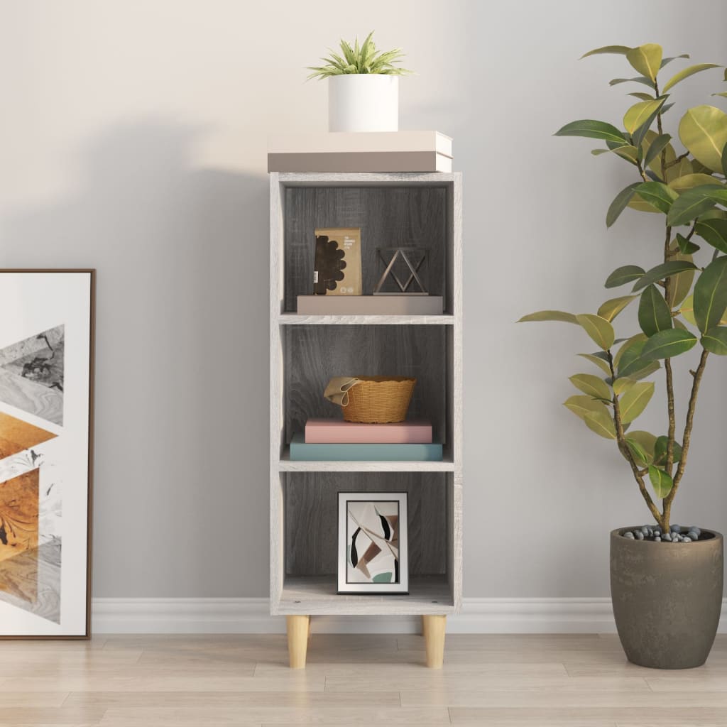 Aparador de madera contrachapada gris Sonoma 34,5x32,5x90 cm