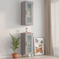Armario de pared colgante blanco brillante 69,5x32,5x90 cm