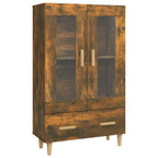 Aparador de madera contrachapada roble ahumado 70x31x115 cm