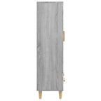 Aparador alto de madera contrachapada gris Sonoma 70x31x115 cm