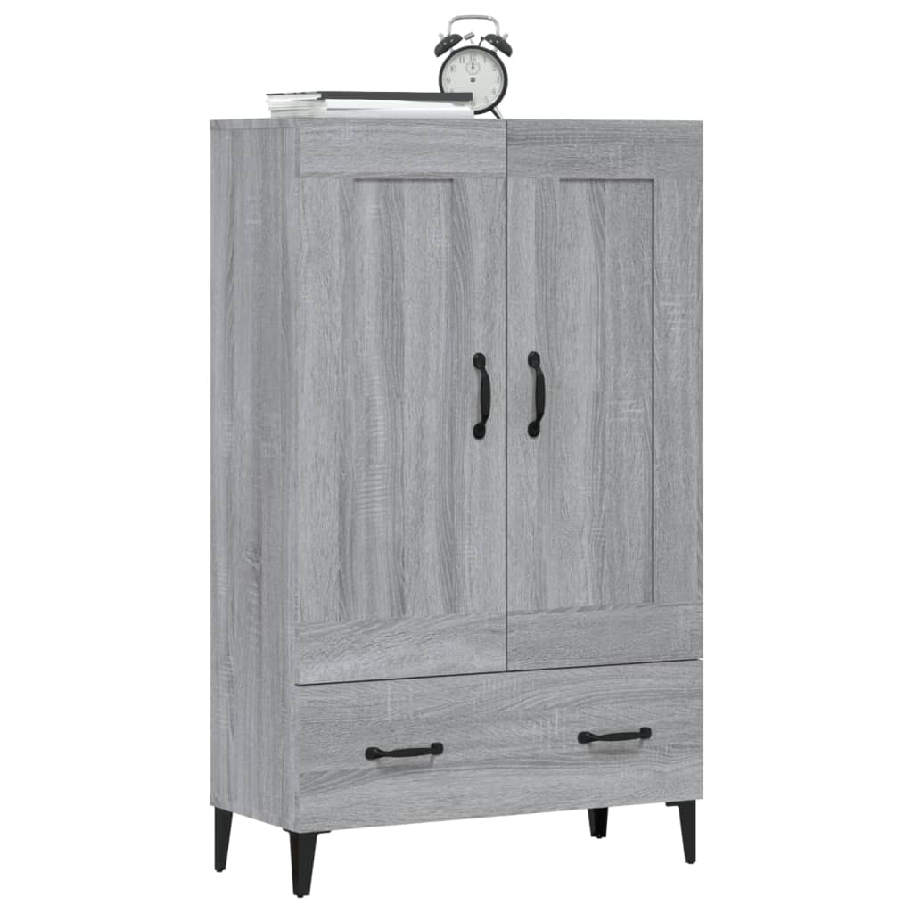 Aparador alto de madera contrachapada gris Sonoma 70x31x115 cm