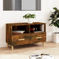 Mueble de TV madera contrachapada blanco brillo 80x36x50 cm