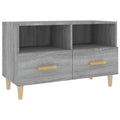 Mueble de TV madera contrachapada blanco brillo 80x36x50 cm