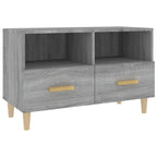 Mueble de TV madera contrachapada blanco brillo 80x36x50 cm