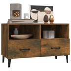 Mueble para TV madera contrachapada roble ahumado 80x36x50 cm