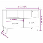 Mueble para TV madera contrachapada roble ahumado 80x36x50 cm