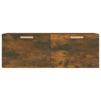Armario de pared madera ingeniería roble ahumado 100x36,5x35 cm